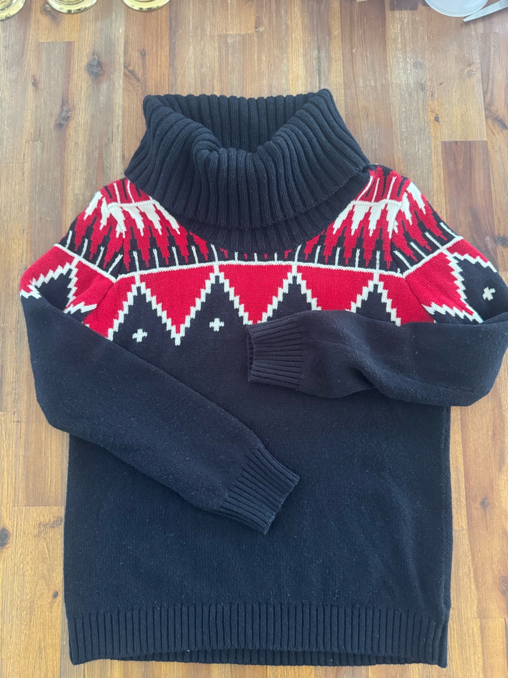 Lauren Ralph Lauren Southwestern Fair Isle Wool Blend Cowl Neck Sweater
